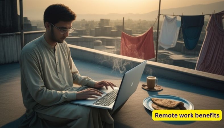 Imagine you’re chilling in your Rawalpindi rooftop flat, munching paratha, while emailing a client in Toronto. That’s the core of remote work benefits perks from jobs you can do anywhere with Wi-Fi. No packed buses, no 9-to-5 grind. You pick your hours and spot. If you’re like me, swapping office drama for a Karachi beach café sounds like a dream. And it’s real millions are living it. Working from anywhere means using online tools to deliver results without being tied to a desk. Remote Work Benefits: Freedom & Challenges Explained